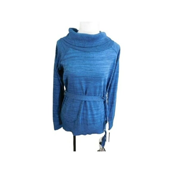AB Studio Blue Knit Sweater Top - Picture 1 of 2
